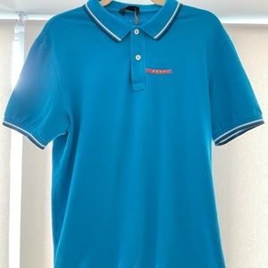 PRADA MEN'S POLO. Blue color